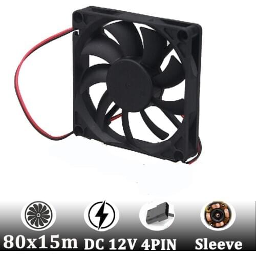 Gdstime New 80mm 12V 80x80x15mm 8015 4PIN Fan DC Brushless Cooling Cooler PC computer CPU Fan PWM 4 wires heatsink