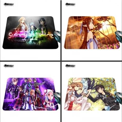 Mairuige Wholesale Rectangle Anti-skid Durable PC Game Gaming Sword Art Online SAO Animation Mouse Pad Mouse Optical Trackball