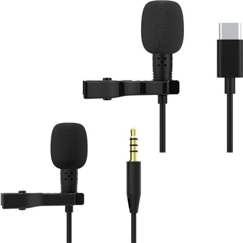 Lavalier Microphone System External Lapel Mic Noise Cancelling Wearable Mic 95AF