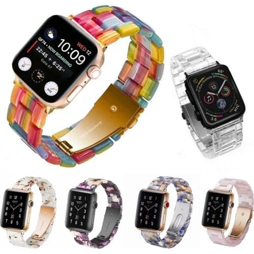 New Color Resin Strap for Apple Watch 40mm 44mm Band 5 4 Wristband 42mm 38mm Loop for iWatch Series3 2 1 Bracelet Replacement