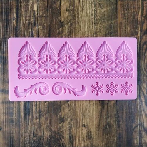 KLM-C0034 6 Leaf and 3 Snowflake Lace Silicone Mold