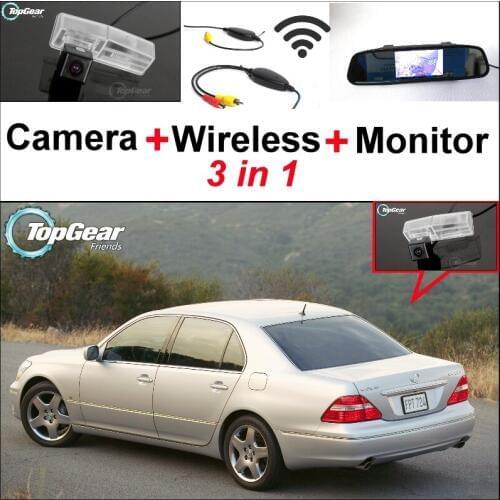 3in1 Special Rear View Camera + Wireless Receiver + Mirror Monitor Easy Backup Parking System For Lexus LS430 Celsior 2001~2006