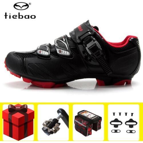 Tiebao Cycling Shoes Sapatilha Ciclismo MTB add SPD pedal set 2019 Bike Riding Self-Locking Bicycle Racing Shoes superstar shoes