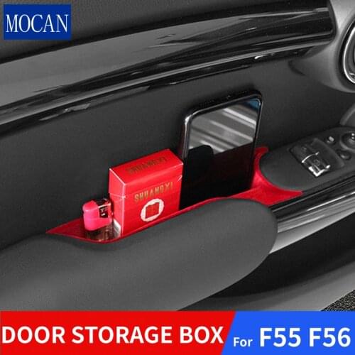 Car Door Storage Box Interior Handle ABS Storage Container Phone Holder For Mini Cooper S JCW F55 F56 Hatchback Car Accessories