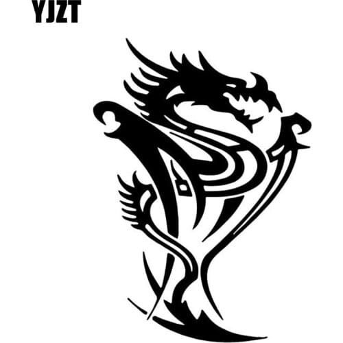 YJZT 11.5CM*16.1CM Dragon Creative Decoration Pattern Car Sticker Car Trunk Vinyl Decal Black/Silver C4-2475