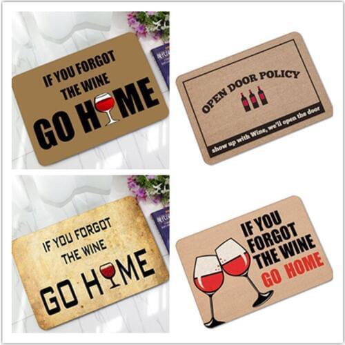 Humorous Funny Doormat Saying Quotes If You Forgot The Wine Go Home Floor Mats Non-slip Kitchen Rugs Bathroom Christmas Gift