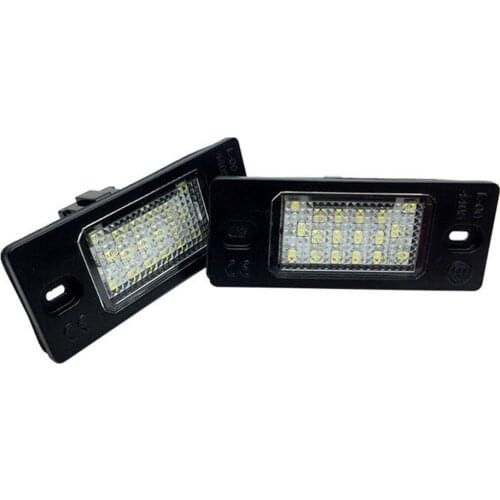 White LED License Plate Lights Lamp Number Parts Replacement SMD 6500K Accessories For Skoda Fabia MK1 6Y