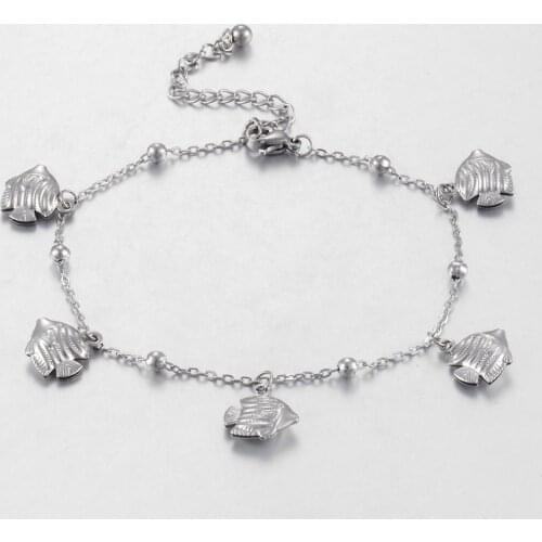 Ladies Fashion Beach Anklet Stainless Steel High Quality Jewelry Length 21cm 5cm Extension Chain