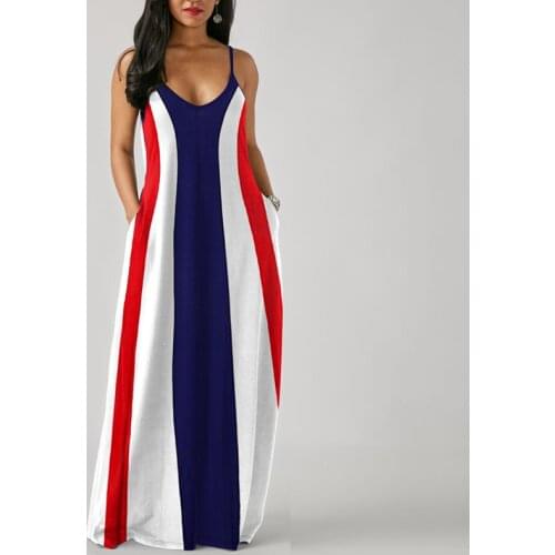 MISSJOY Casual 2020 Summer Women Long Dress Elegant White Deep V-Neck Party Sexy Spaghetti Strap Solid color print Dress Плать