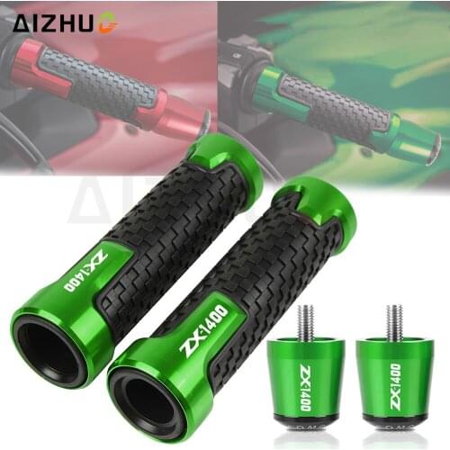 ZX-14R Handle Bar Grip Cap End Plug FOR KAWASAKI ZX1400 ZX14R ZZR1400 2006-2016 Motorcycle Handlebar Grips Ends ZX 1400 Logo