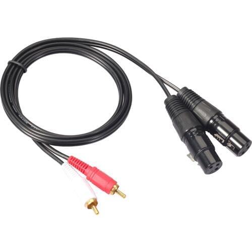 1 Pair 1.5m RCA Male To XLR Female Audio HIFI Cable Microphone Mic Cable