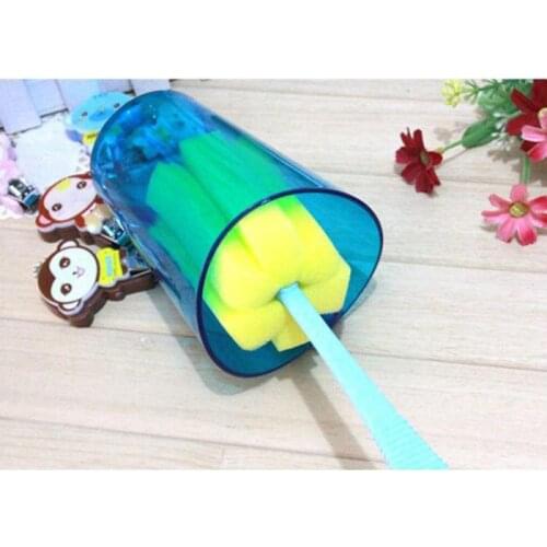1pc Long Handle Baby Bottle Brush Removable Soft Sponge Water Bottle Glass Cup Brushes Non-toxic Kitchen Cleaning Tool TLZ
