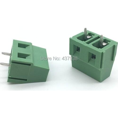 10pcs KF128-7.5-2P Screw 2Pin 7.5mm Straight Pin PCB Screw Terminal Block Connector 300V/10A Green Color