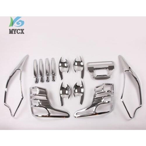 17pcs CAR STYLING AUTO PARTS HEAD LIGHTS COVER TRIMS TAIL LAMP COVERS FIT FOR MITSUBISHI TRTION L200 ACCESSORIES PARTS 2016-2019