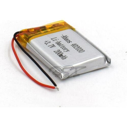 3.7V Rechargeable 200mAH 402030 Li-Polymer Lithium Ion Li-ion Battery For Toy GPS Mp3 Mp4 Speaker Reader Recorder Camera