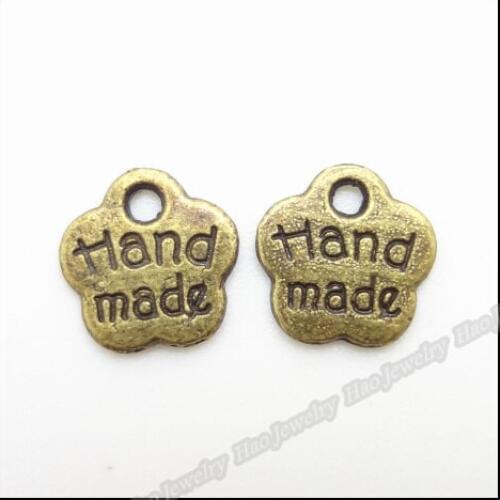 300pcs Vintage Charms Flower Pendant Antique bronze Fit Bracelets Necklace DIY Metal Jewelry Making