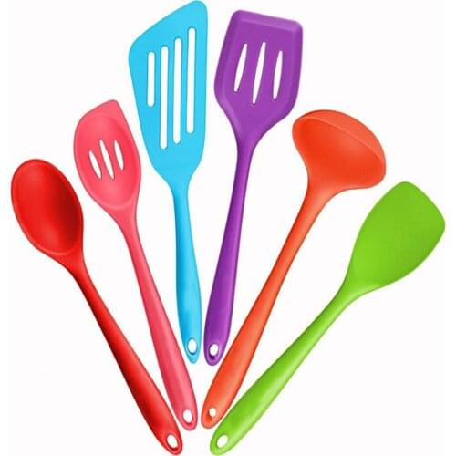 6Pcs/Set Kitchen Utensils Cooking Supplies Multi Purpose Cake Spatula Baking Tools Silicone Non-stick