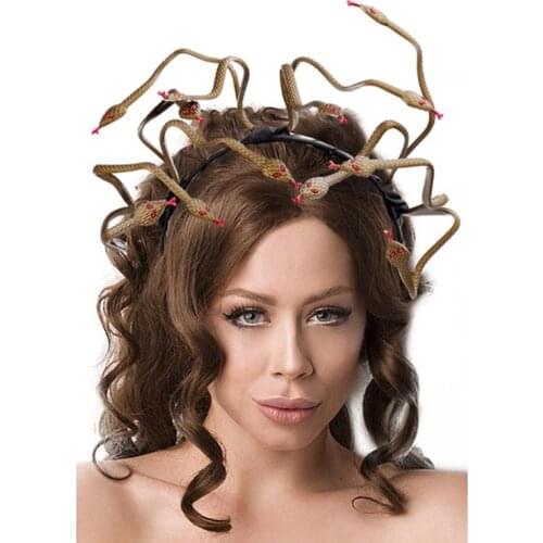 649D Medusa Cosplay Costume Snake Shape Headwear Role Play Party Masquerade Supplies Carnival Halloween Dress-up HeadPiece