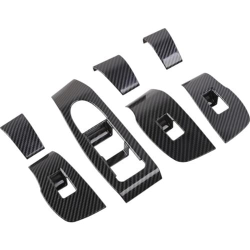 7PCS Car Window Switch Panel Decoration Glass Switch Button Cover Trim Sticker for Mazda 3 Axela 2019-2020