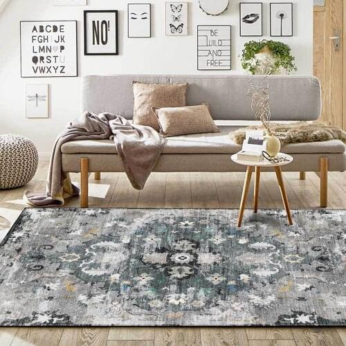 American Country Floral Printed Non-Slip Floor Mat Persian Retro Style Bedroom Bedside Area Rugs Living Room Sofa Table Carpet