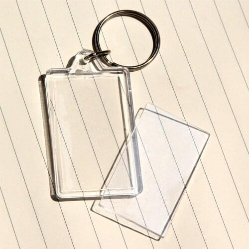 FREE SHIPPING BY DHL 600pcs/lot New Blank Rectangle Acrylic Photo keychain Plastic Photo Keyring
