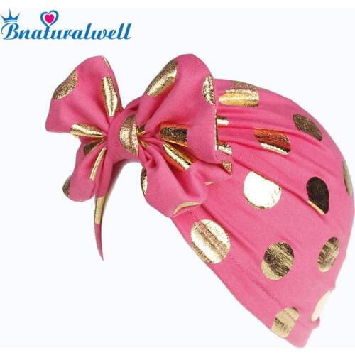 Bnaturalwell Children Girls baby hats Boho Hat Beanie Turban Head Wrap Cap Newborn photography props knit cap with bow H116S