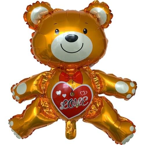 1PCS Large 3D Bear Foil Balloons Love Heart Bear Baby Boy Girl Happy Birthday Balloons Inflatable Toys Balls Wedding Party Decor
