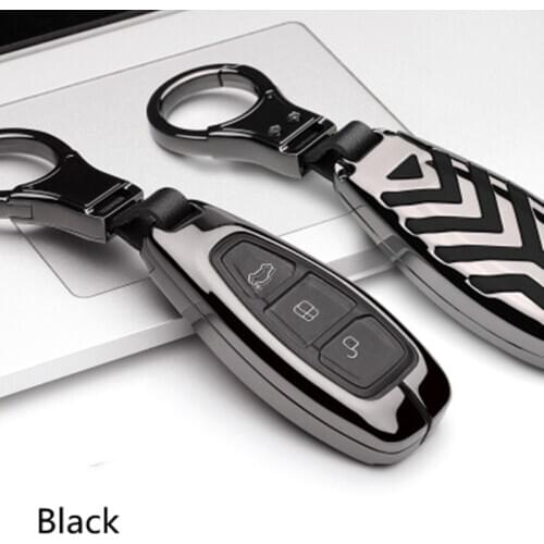 Zinc Alloy Car Key Cover Case For Ford Fiesta Focus 3 4 Mondeo Ecosport Kuga Focus ST Car Key Smart Remote Key Case Fob Keychain