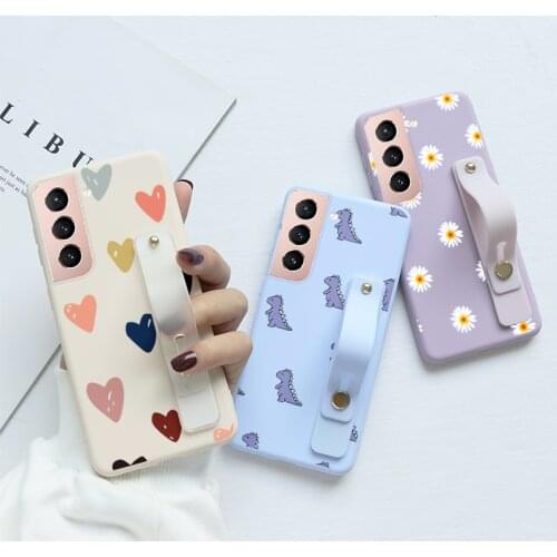 Wrist Strap Phone Holder Case For Samsung Galaxy S21 Plus Ultra Protective Cover For Samsung s21plus s20+ S 21 Silicone Bag Capa