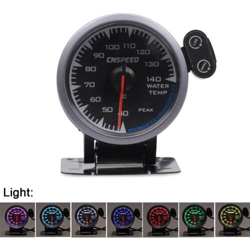 CNSPEED LED 2.5" 60mm 12V Racing Car Water Temp Temperature Gauge Sensor For Honda Auto Gauge Meter Pod With 7 Colors Universal