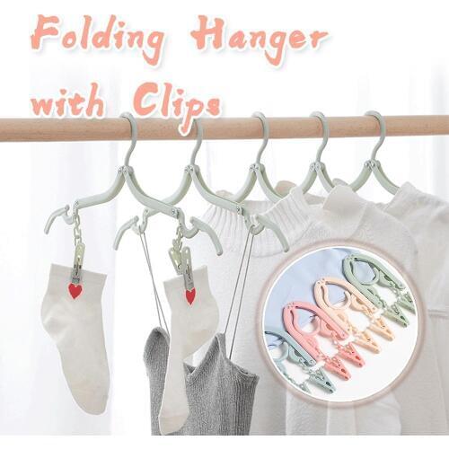 Travel clothes hanger Portable Folding Clothes Hanger Multifunction Magic Stretch Drying Rack Home Wardrobe Storage Rack