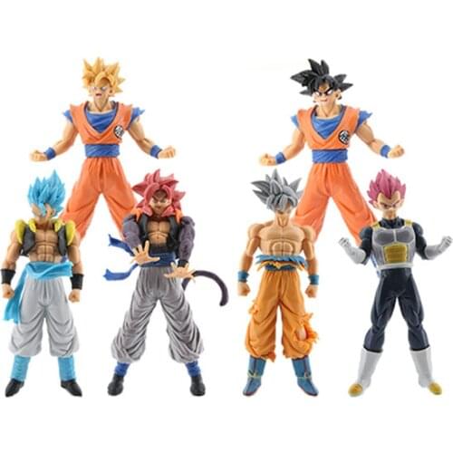 6pcs/Set Dragon Ball PVC Action Figure Saiyan Vegeta Son Goku Model Toys 18cm