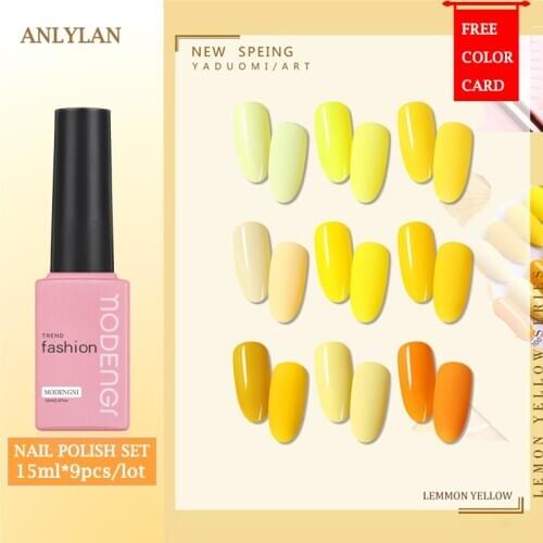 Lemon Yellow Color Coat French For Nail Design Soak Off UV LED Gel Lacquer For Nail Salon Camouflage Nail Polish Gel