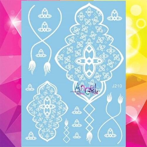 1PC Indian Totem Spray Henna Temporary Tattoo Aribrush Wedding Tattoo Stickers AJ210 White Henna Fake Removable Tattoo Back Legs