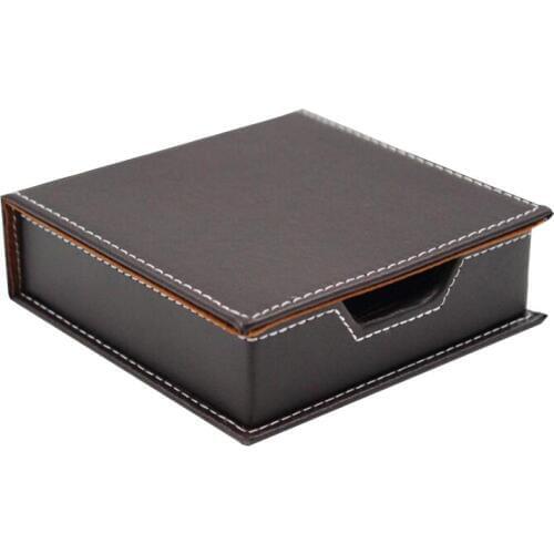 Leather Memo Box Office School Supplies Desk Accessories Organizer Card Holder Note Holder Sticky Note Storage Box