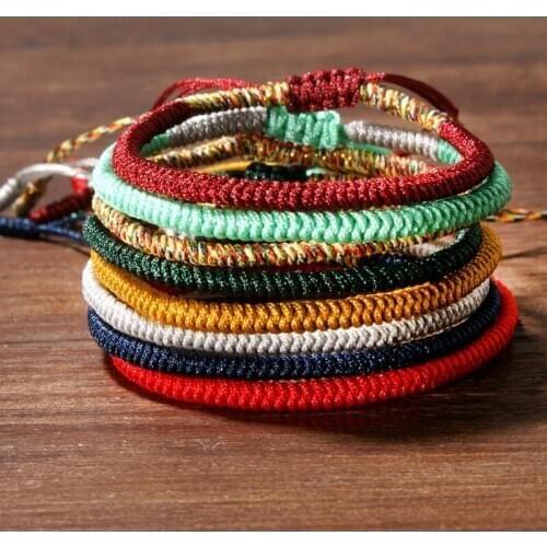 MOON GIRL New Fashion Tibetan Buddhist Lucky Lover Bracelet Men Women Knotted Handmade Buddha Charm Bracelets Gift Drop Shipping