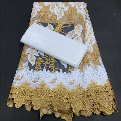 MIQIER High Quality African Nigerian Tulle Lace Fabric Embroidery Milk Silk Voile Cord French Prom Party Gown Dress Bazin 5Yards