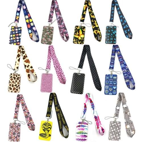 Fashion Lanyard ID Badge Holder Bus Pass Case Cover Slip Bank Credit Card Holder Strap Card Holder Gifts