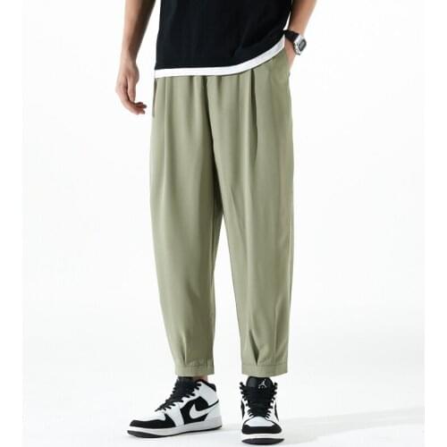 2021 Mens Pants Summer Light weight Casual Straight Harajuku Fashion Streetwear Joggers Sweatpants