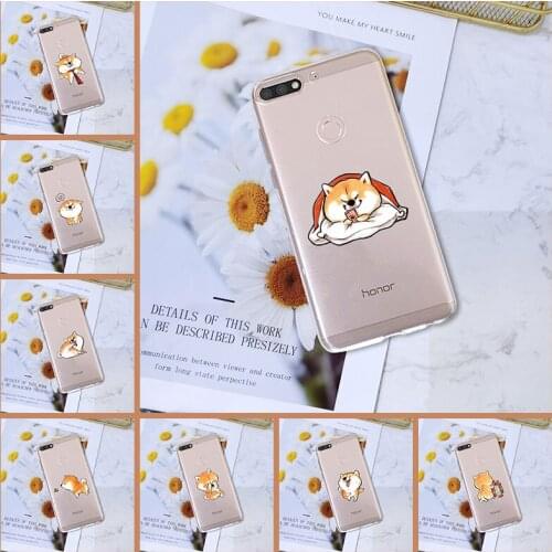 For Huawei Honor 7 8 9 10 Lite Honor 10 9 8 8X MAX 7 7S 7X 7A 7C Pro Case TPU Silicone Cute Dog Kawaii Shiba Inu Soft Back Cover