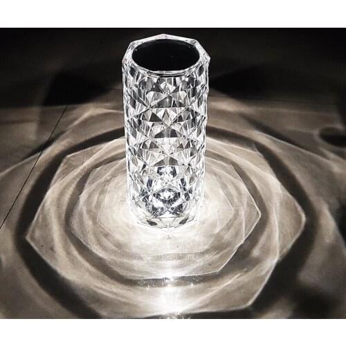 USB Rose Crystal Table Lamp Rechargeable Touch Remote Control Bedroom Night Light Petal Diamond Atmosphere Light Spain