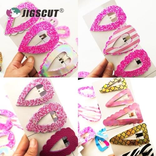 2021 new product promotion 80mm heart-shaped clips hairpin process mold 70mm triangular hair bow template metal cutting die