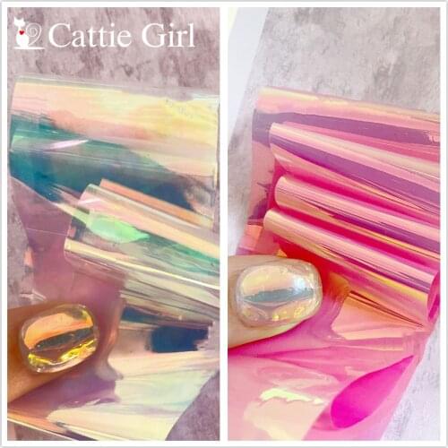 1M Aurora Nails Glass Foil Film Sticker Cellophane Paper Korean Nail Trend Design Ice Cube Manicure Decoration