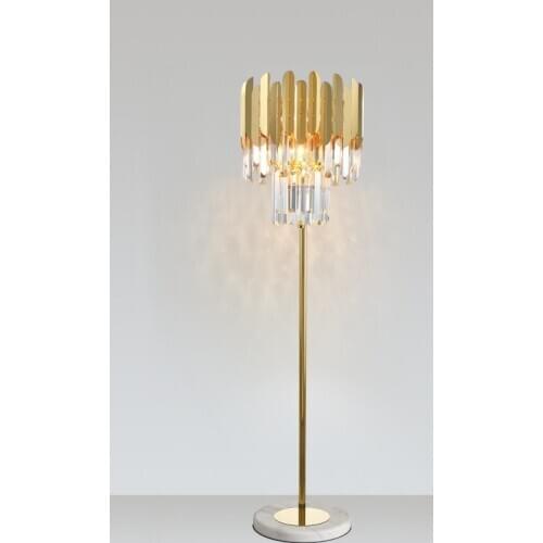 Postmodern Art Deco Stainless Steel Crystal Marble Golden LED Lamp LED Light LED Floor Lamp Floor Light For Bedroom ZM1117