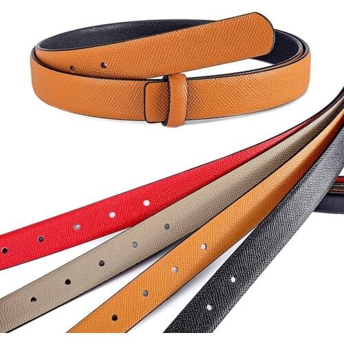 Reversible Womens Belt Togo Leather Without Buckle 25mm Wide Adjustable Luxury Brand Color Dress Casual Belt Femme Strap
