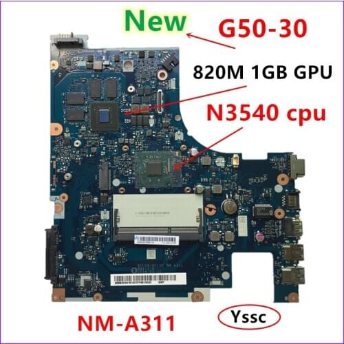 XCMCU new new NM-A311 mainboard for Lenovo G50-30 laptop pc motherboard ( for intel N3540 CPU 820M GPU 1GB video card ) Test OK