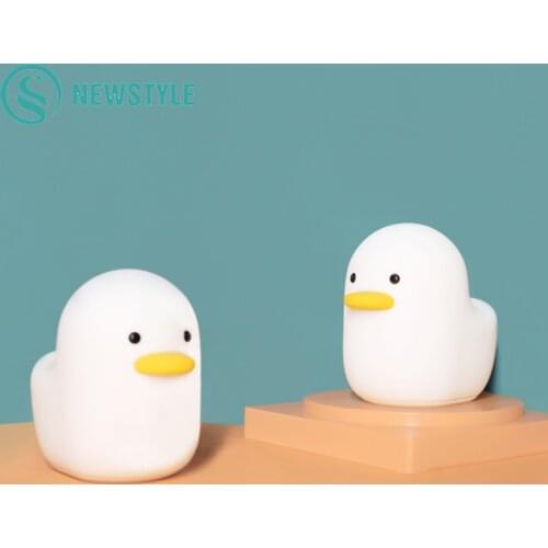 Lovely Cartoon Duck Led Night Light Silicone Timing Bedroom Bedside Lamp Baby Companion Sleeping Lights Kids Holiday Gifts