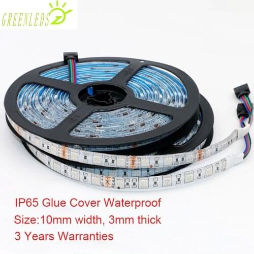 LED Strips IP65/67 Waterproof 60LEDs per Meter RGB Color 14.4w/m DC12/24V Flexible Strips With 3 Years Warranties