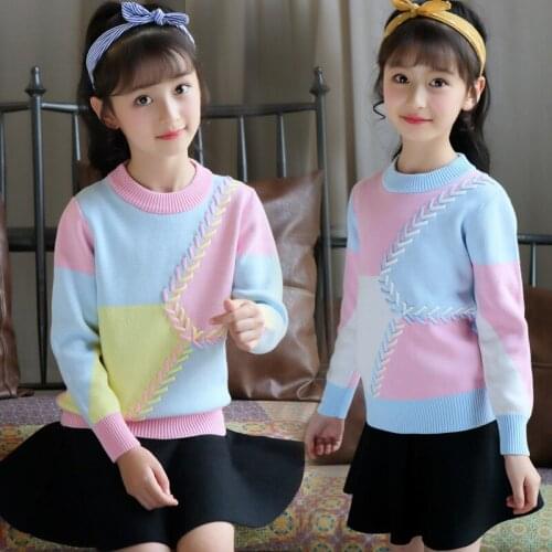 Teenage Girls Sweaters winter Autumn Girls Long Sleeve Knitted Clothes Kids coat For Girls 4t 6 8 10 12 Year pullover wear