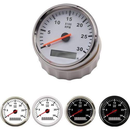 85mm Tachometer 3000RPM With Hourmeter Truck Car Boat Diesel Engine Tacho Meter RPM Gauge REV Counter With Backlight Tacho Meter